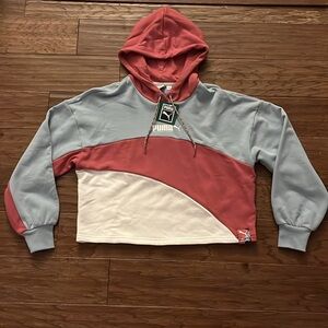 Puma City Lights Track Hoodie in Blue/Mauve Size S